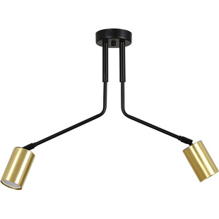 Lampa sufitowa 2 punktowa na wysięgniku Verno II czarno-złota marki Emibig