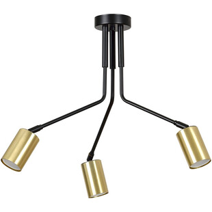 Lampa sufitowa na wysięgniku 3 punktowa Verno III czarno-złota marki Emibig