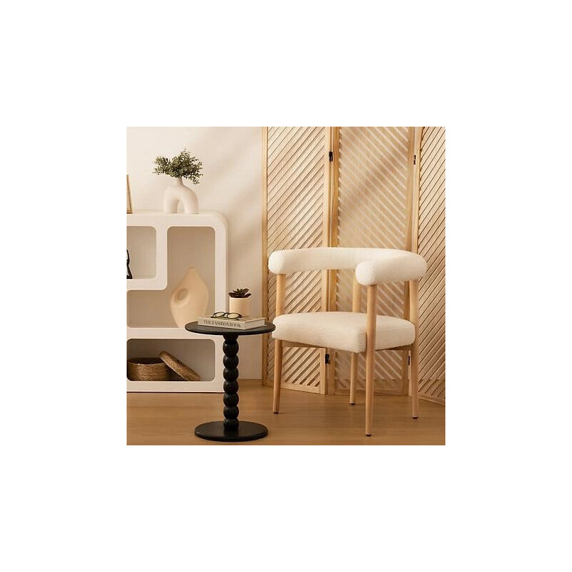 Stolik pomocniczy Chamlo 38 cm czarny toczona noga | Decolab