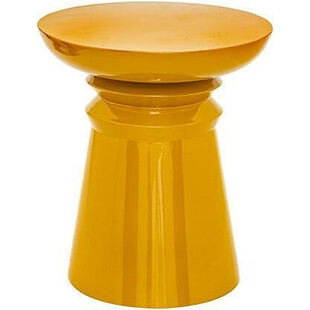 Stolik boczny Jaya - Nordivo, żółty, okrągły, 38cm | Sklep meblowy