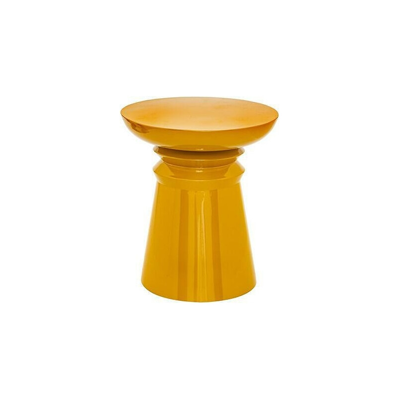 Stolik boczny Jaya - Nordivo, żółty, okrągły, 38cm | Sklep meblowy