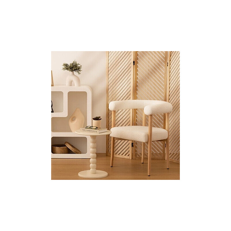 Stolik pomocniczy Chamlo 38 cm biały toczona noga | Decolab