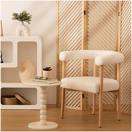 Stolik pomocniczy Chamlo 38 cm biały toczona noga | Decolab