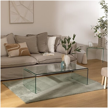 Stolik kawowy ze szkła giętego Lenia 110x55 cm | Decolab24.pl