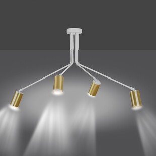 Lampa sufitowa na wysięgniku 4 punktowa Verno IV biało-złota marki Emibig