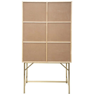 Wysoka komoda Rayo 80x165 cm rattan złote nogi | Decolab24.pl