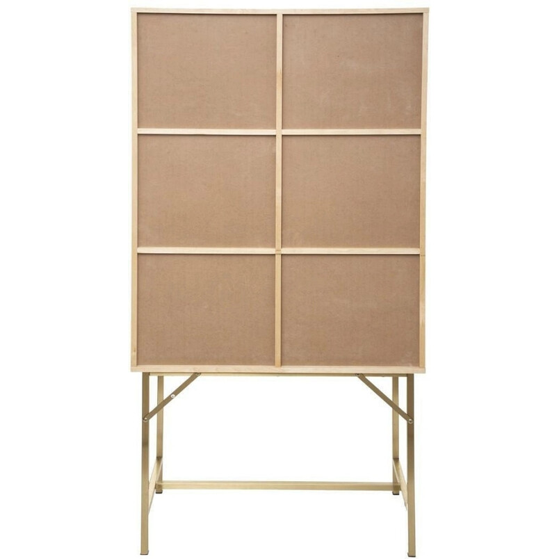Wysoka komoda Rayo 80x165 cm rattan złote nogi | Decolab24.pl