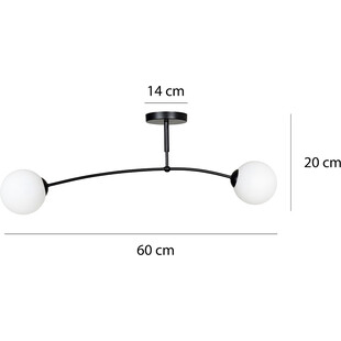 Lampa sufitowa szklane kule Pregos II 60 czarny/biały marki Emibig