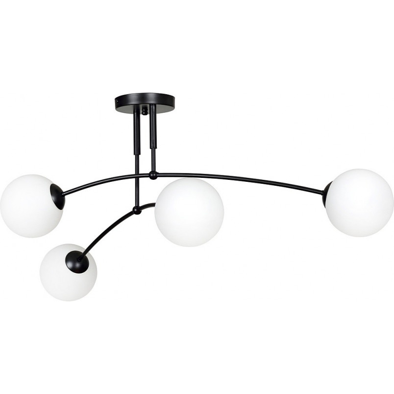 Lampa sufitowa Pregos IV - Szklane kule, czarny/biały | Emibig