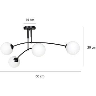 Lampa sufitowa szklane kule Pregos IV 60 czarny/biały marki Emibig