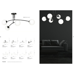 Lampa sufitowa Pregos IV - Szklane kule, czarny/biały | Emibig
