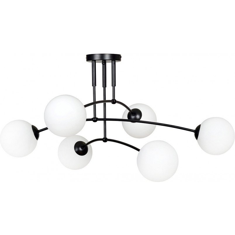 Lampa Sufitowa Pregos IV - Szklane Kule, Biały/Czarny | Emibig