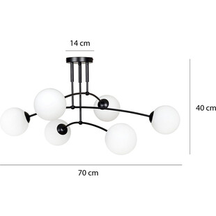 Lampa sufitowa szklane kule Pregos IV 70 czarny/biały marki Emibig