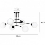 Lampa Sufitowa Pregos IV - Szklane Kule, Biały/Czarny | Emibig