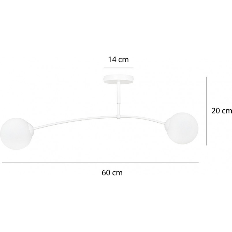 Lampa Sufitowa Pregos II - Szklane Kule, Biały | Emibig