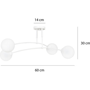 Lampa sufitowa szklane kule Pregos IV 60 biała marki Emibig