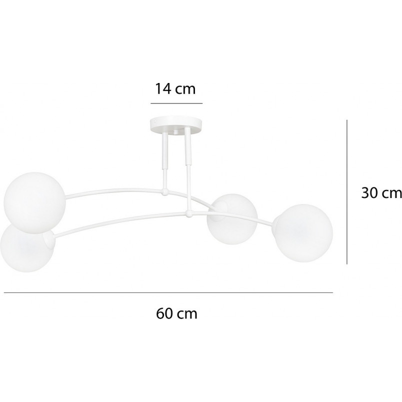 Lampa Sufitowa Pregos IV - Szklane Kule, Biały | Emibig