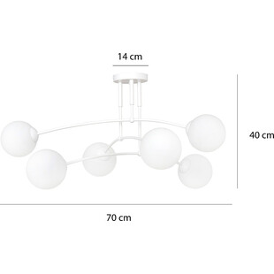 Lampa sufitowa szklane kule Pregos VI 70 biała marki Emibig
