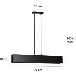 Lampa wisząca Gentor 72cm czarna Emibig | Minimalistyczny design
