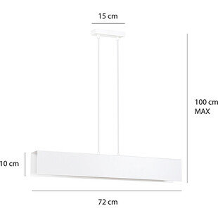 Lampa wisząca Gentor 72cm biała Emibig | Skandynawski Design