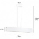 Lampa wisząca Gentor 72cm biała Emibig | Skandynawski Design