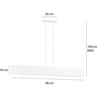 Lampa wisząca Gentor 96cm biała | Skandynawski design Emibig
