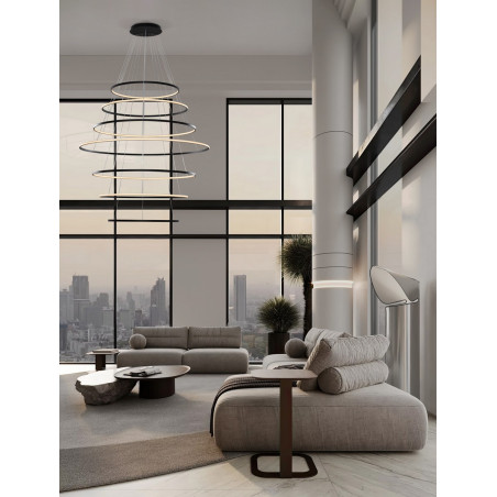 Żyrandol Maloe LED 150cm Czarny | Nowoczesna Lampa Wisząca