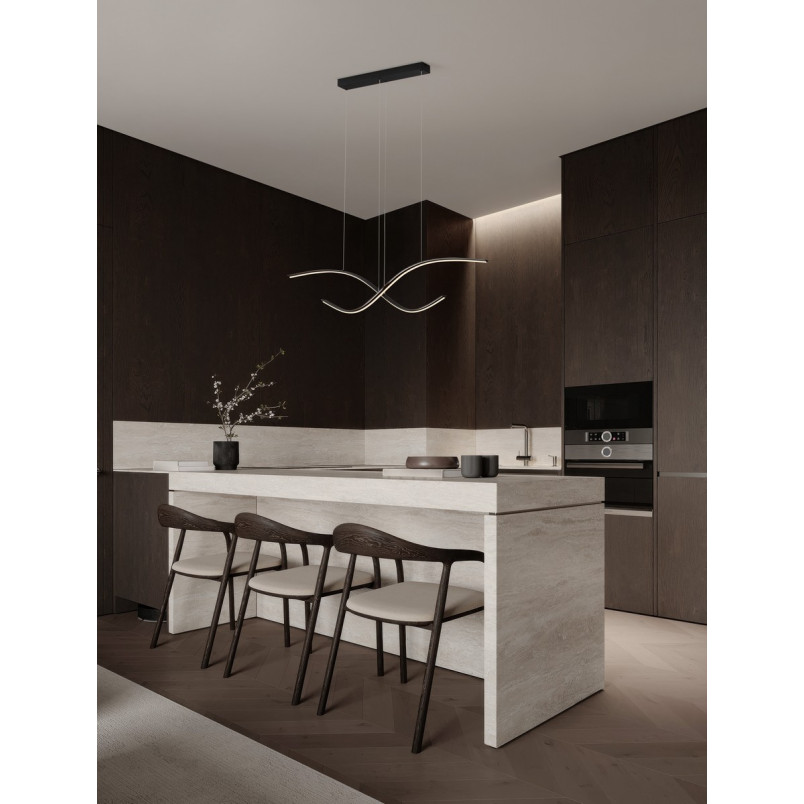 Lampa wisząca LED Brio 115cm czarna | Decolab24