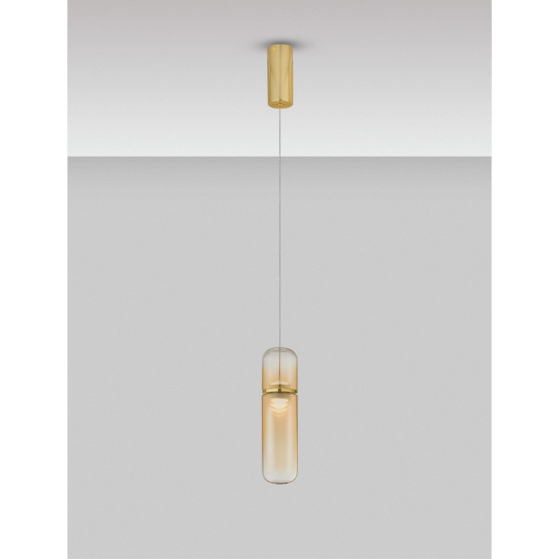 Lampa wisząca Marno LED - Bursztynowe szkło | Decolab24