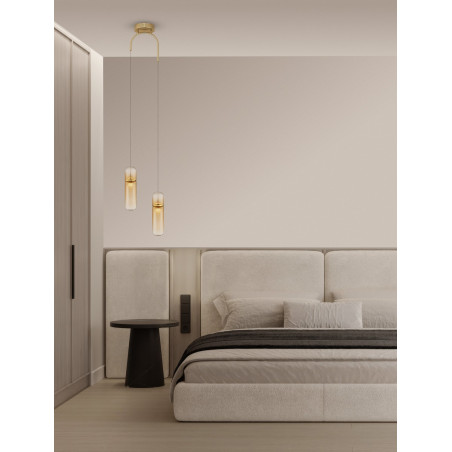 Lampa wisząca Marno II LED - bursztynowe szkło | Decolab24