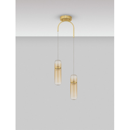 Lampa wisząca Marno II LED - bursztynowe szkło | Decolab24