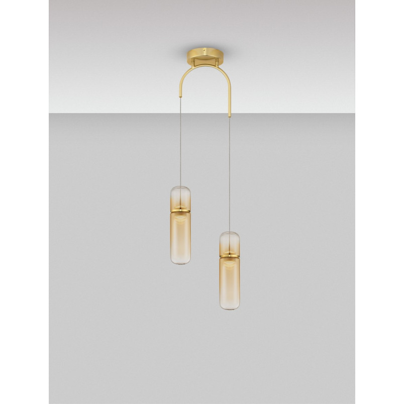 Lampa wisząca Marno II LED - bursztynowe szkło | Decolab24