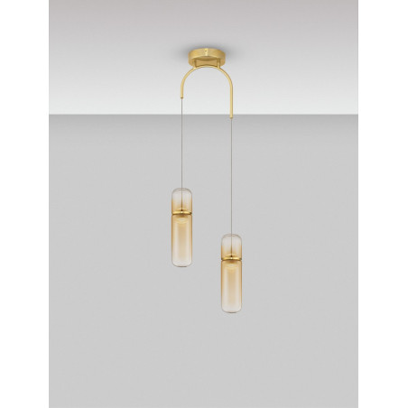 Lampa wisząca Marno II LED - bursztynowe szkło | Decolab24