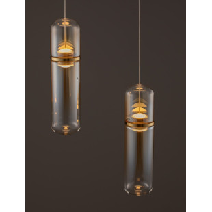 Lampa wisząca Marno II LED - bursztynowe szkło | Decolab24