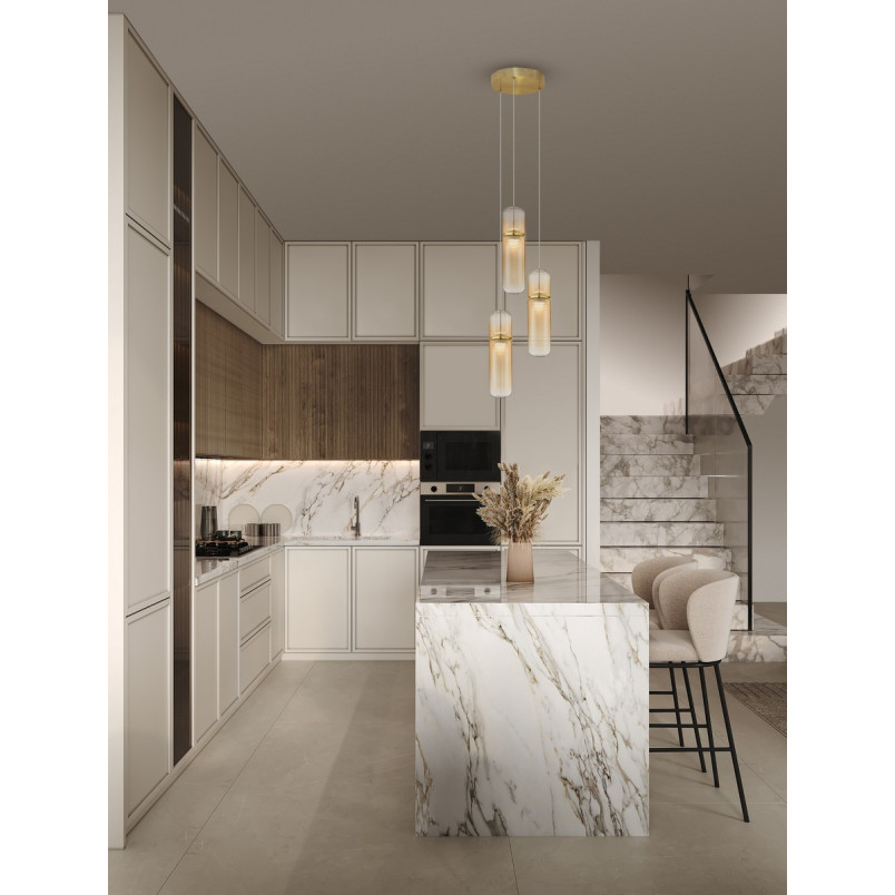 Lampa wisząca Marno III LED - Szklana, Bursztynowa | Decolab24