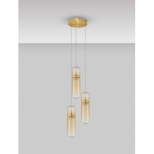 Lampa wisząca Marno III LED - Szklana, Bursztynowa | Decolab24