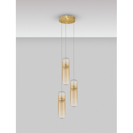 Lampa wisząca Marno III LED - Szklana, Bursztynowa | Decolab24