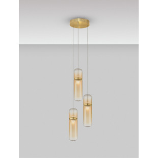 Lampa wisząca Marno III LED - Szklana, Bursztynowa | Decolab24