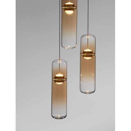 Lampa wisząca Marno III LED - Szklana, Bursztynowa | Decolab24