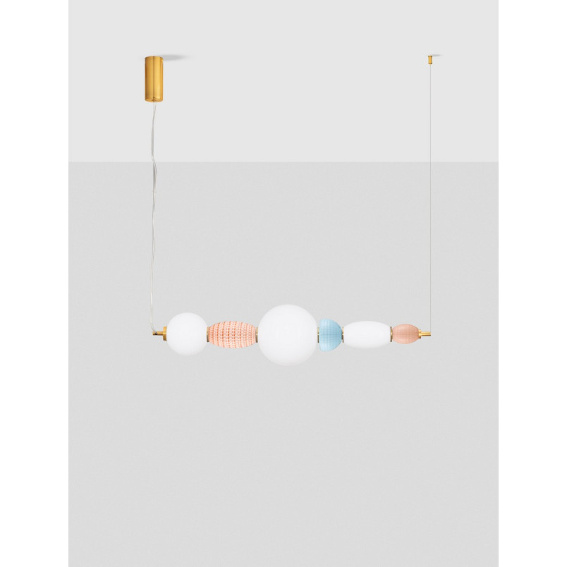 Lampa wisząca Bireo LED - Szklana, Ceramiczna, Multikolor | Decolab24