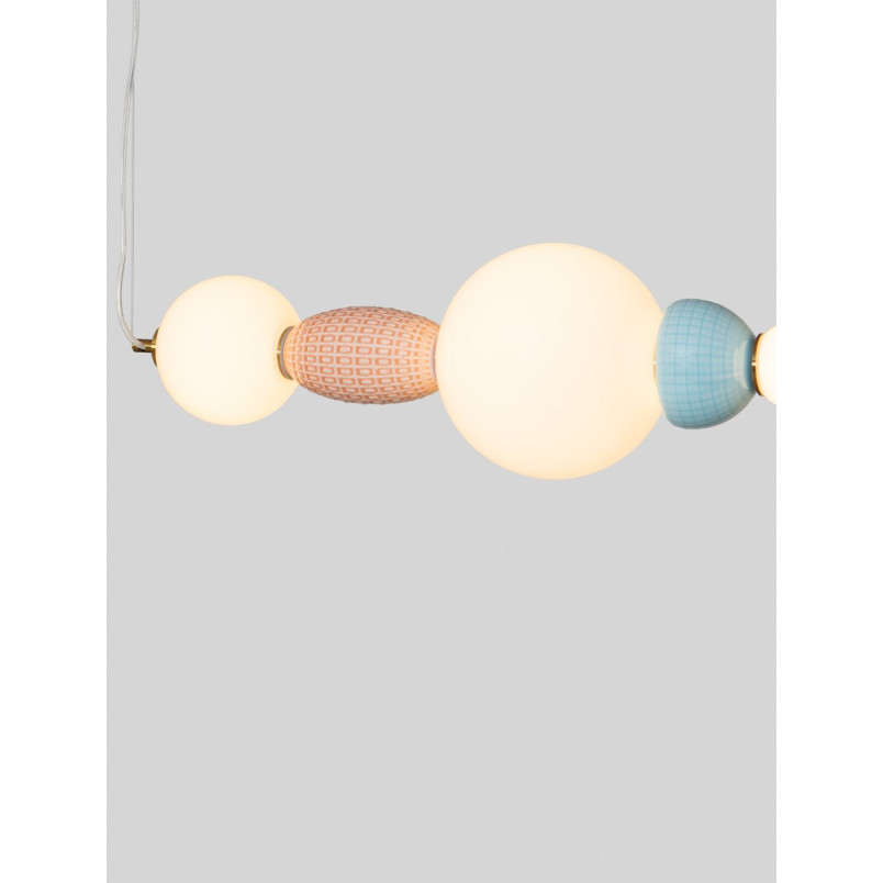 Lampa wisząca Bireo LED - Szklana, Ceramiczna, Multikolor | Decolab24