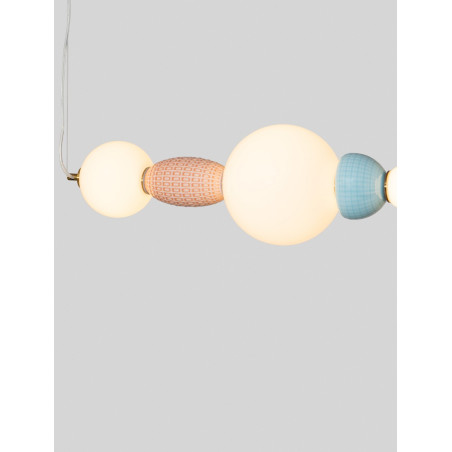 Lampa wisząca Bireo LED - Szklana, Ceramiczna, Multikolor | Decolab24