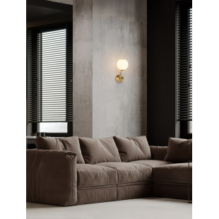 Kinkiet szklany złoty Bireo LED | Elegancki design Decolab24