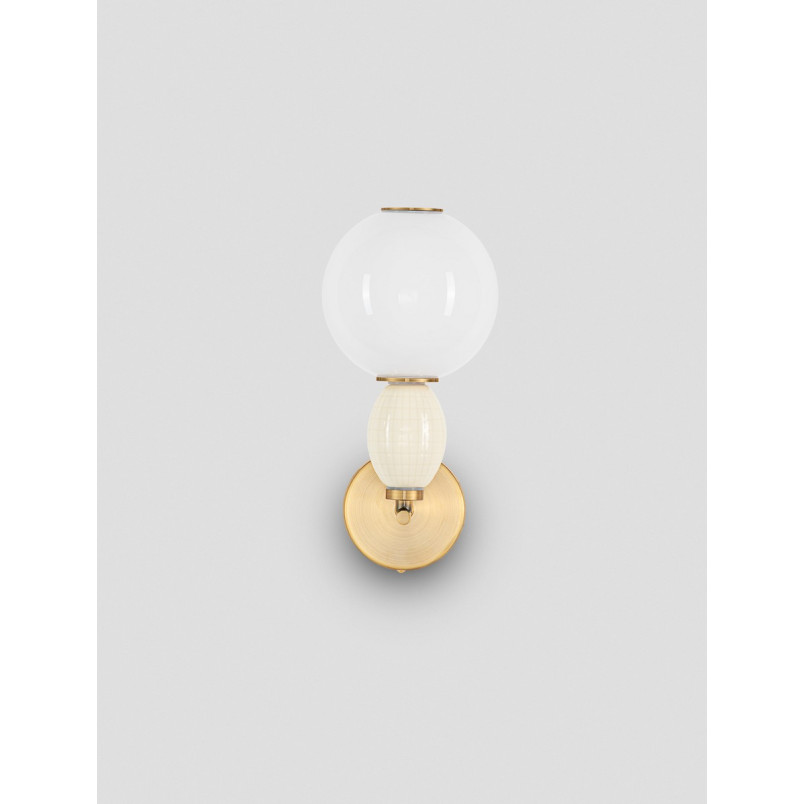 Kinkiet szklany złoty Bireo LED | Elegancki design Decolab24