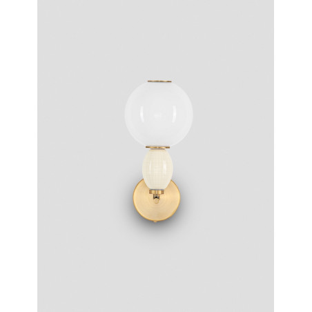Kinkiet szklany złoty Bireo LED | Elegancki design Decolab24