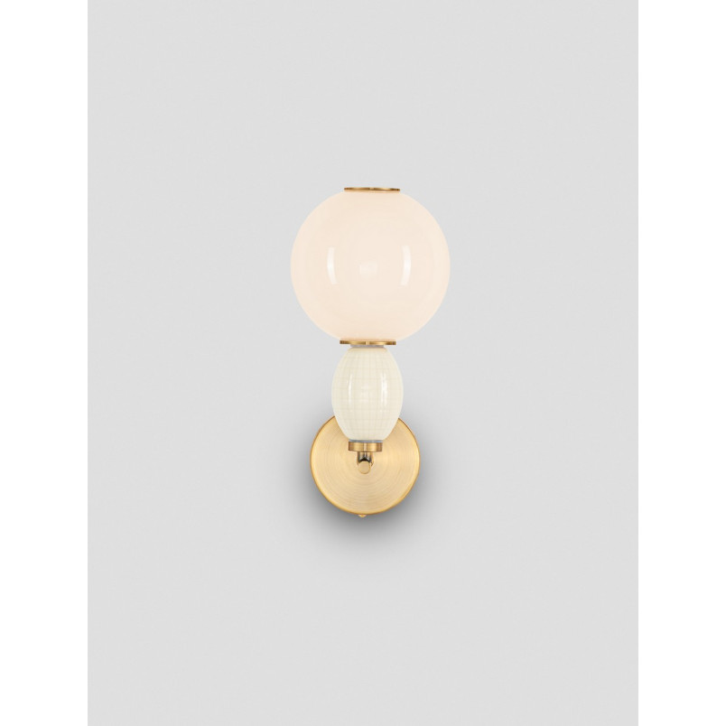 Kinkiet szklany złoty Bireo LED | Elegancki design Decolab24