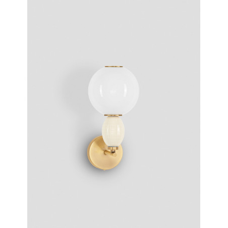 Kinkiet szklany złoty Bireo LED | Elegancki design Decolab24