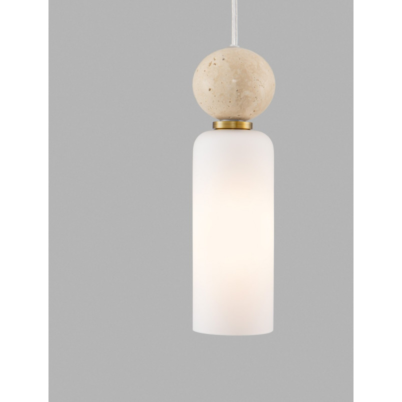Lampa wisząca Molafine: Szkło, Trawertyne, Złoto | Decolab24