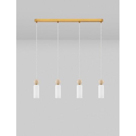 Lampa wisząca Molafine | Szkło, Trawertyn, Złoto | Decolab24