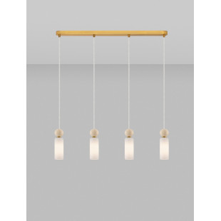 Lampa wisząca Molafine | Szkło, Trawertyn, Złoto | Decolab24